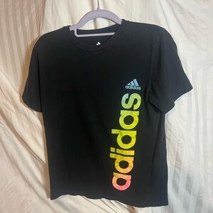 Adidas Black Tee with Colorful Logo
